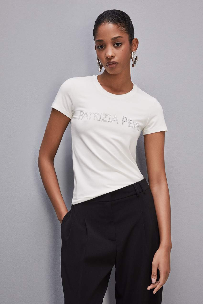 Patrizia Pepe Essential T-shirt Weiß | TDKJOY-504