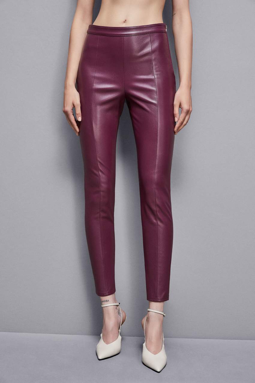 Patrizia Pepe Faux Leather Leggings Lila | UQHDTA-491