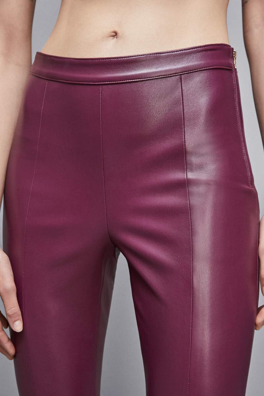 Patrizia Pepe Faux Leather Leggings Lila | UQHDTA-491