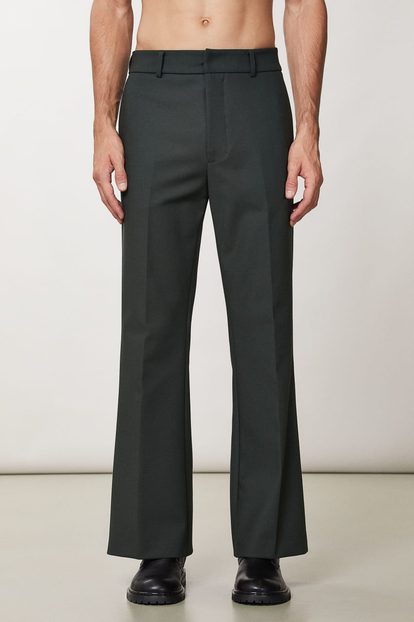 Patrizia Pepe Flare Pants In Technical Fabric Grün | YFIVPD-801