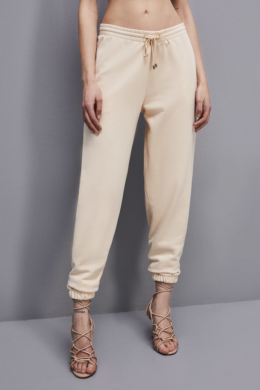 Patrizia Pepe Fleece Jogger Pants Beige | NYTPGD-095