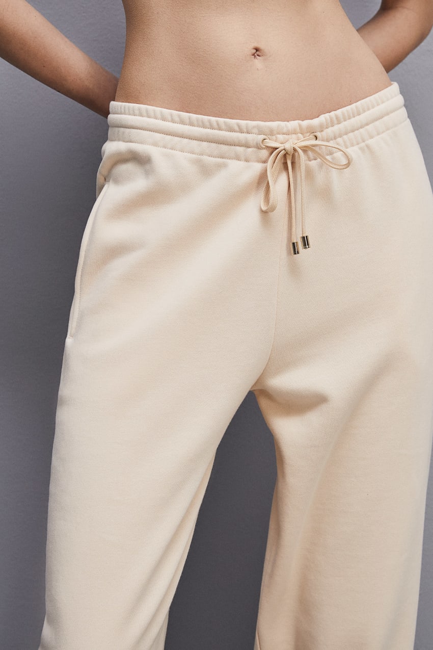 Patrizia Pepe Fleece Jogger Pants Beige | NYTPGD-095