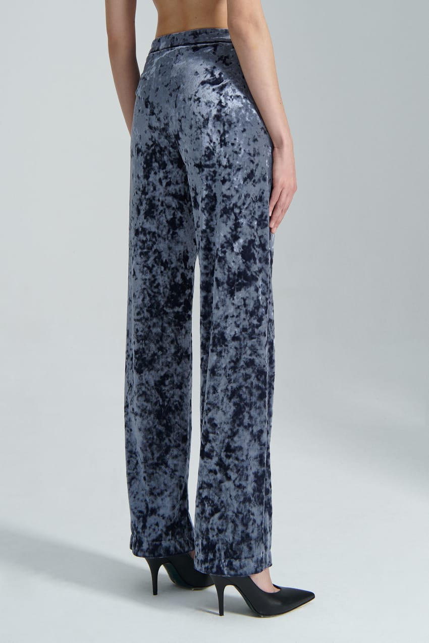 Patrizia Pepe Flowing Velvet Pants Blau | BXUJSY-286