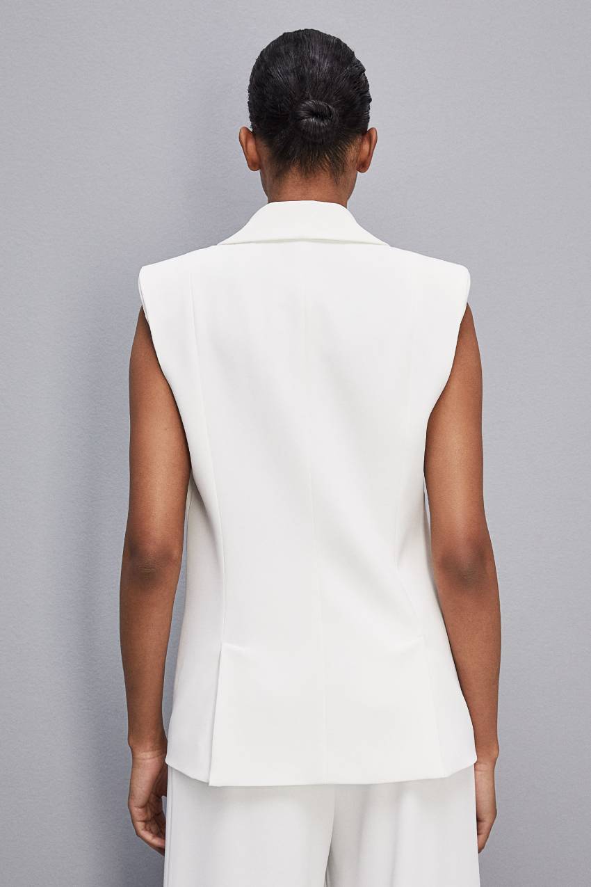 Patrizia Pepe Fluid Twill Sleeveless Vest Weiß | OLJFNT-468