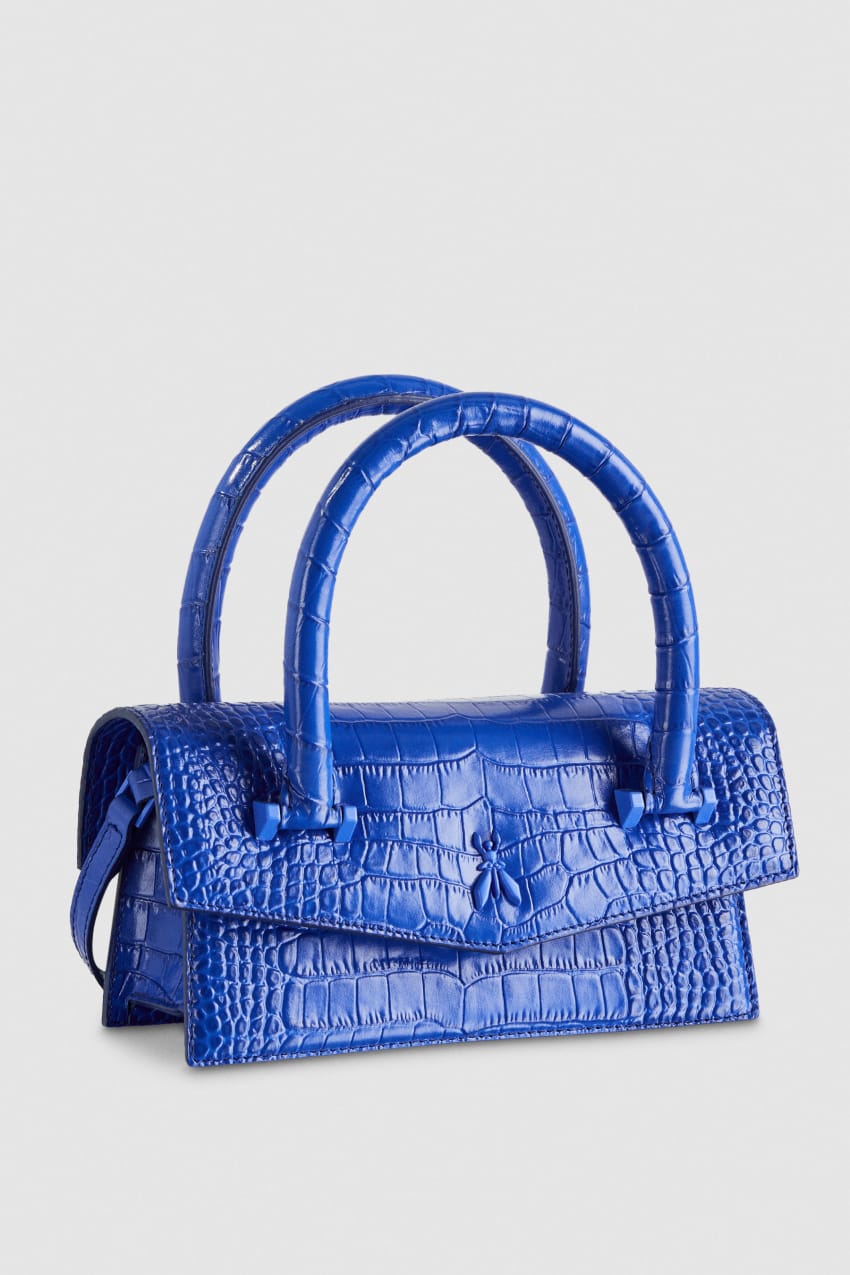 Patrizia Pepe Fly Bamby Croco Blau | YDJANM-326