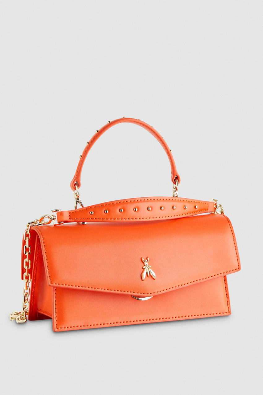 Patrizia Pepe Fly Bamby Leather Shoulder Bag Orange | MRAVPU-912