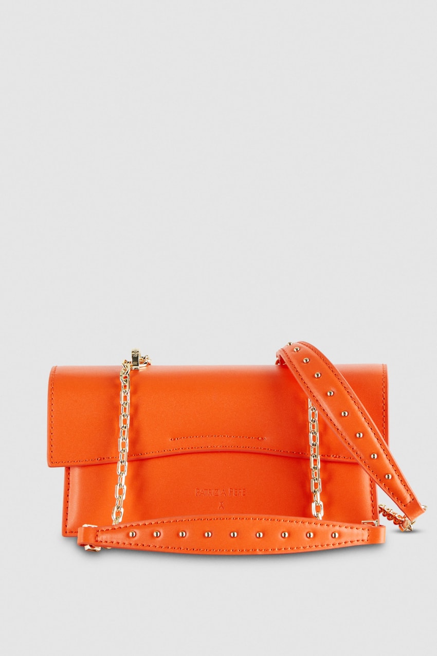 Patrizia Pepe Fly Bamby Leather Shoulder Bag Orange | MRAVPU-912