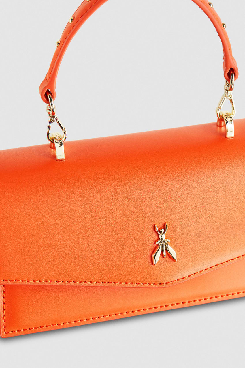 Patrizia Pepe Fly Bamby Leather Shoulder Bag Orange | MRAVPU-912