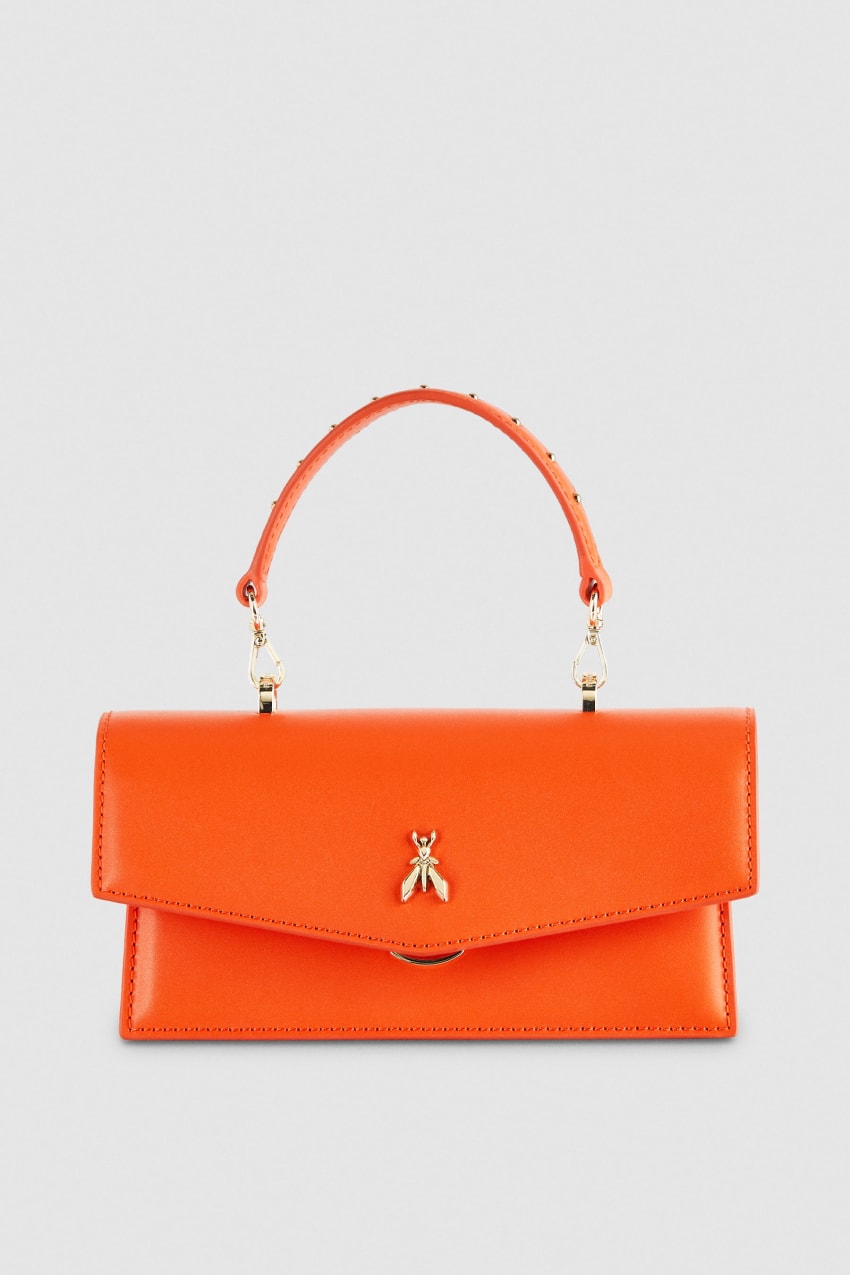 Patrizia Pepe Fly Bamby Leather Shoulder Bag Orange | MRAVPU-912