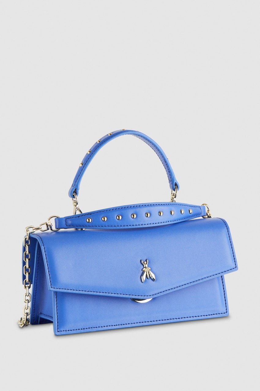 Patrizia Pepe Fly Bamby Leather Shoulder Bag Blau | MRBKVT-142