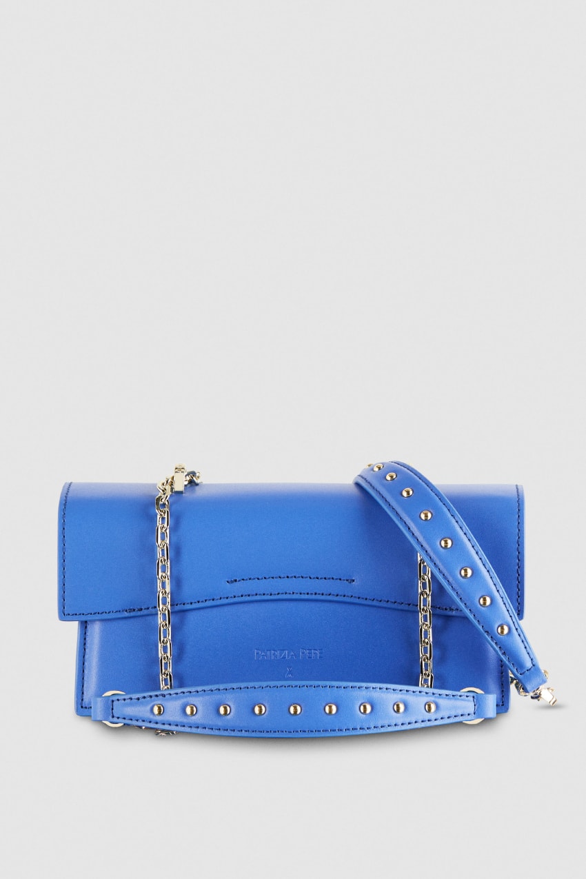 Patrizia Pepe Fly Bamby Leather Shoulder Bag Blau | MRBKVT-142