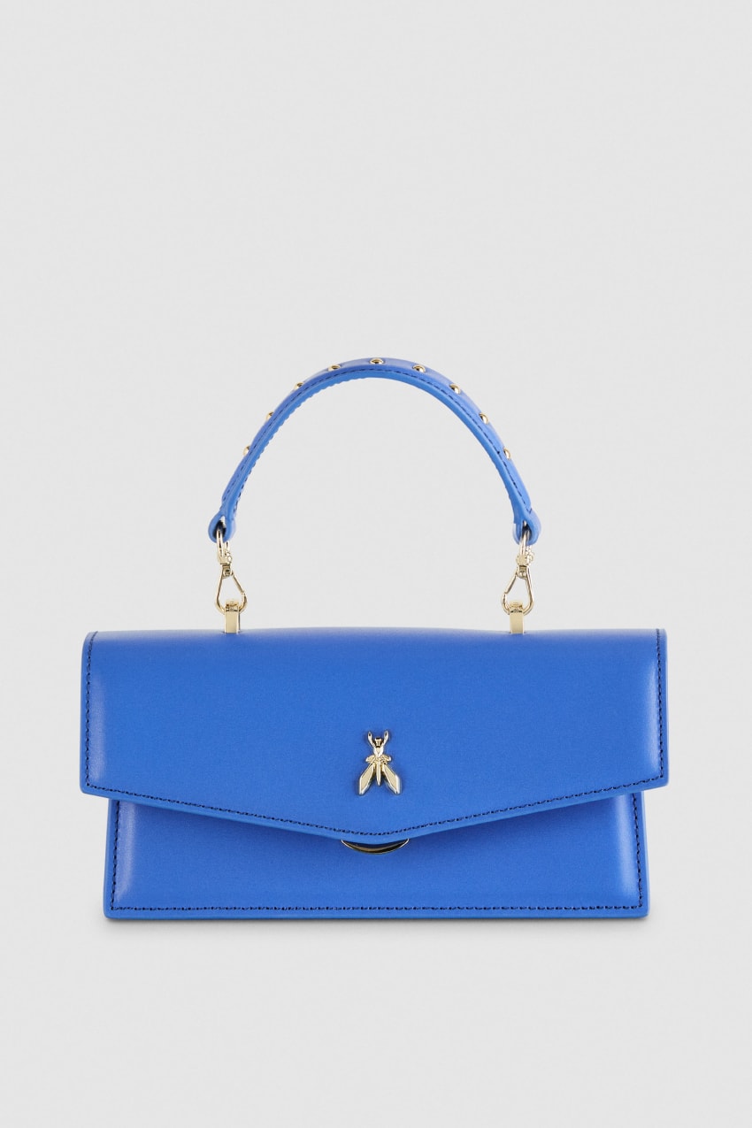 Patrizia Pepe Fly Bamby Leather Shoulder Bag Blau | MRBKVT-142