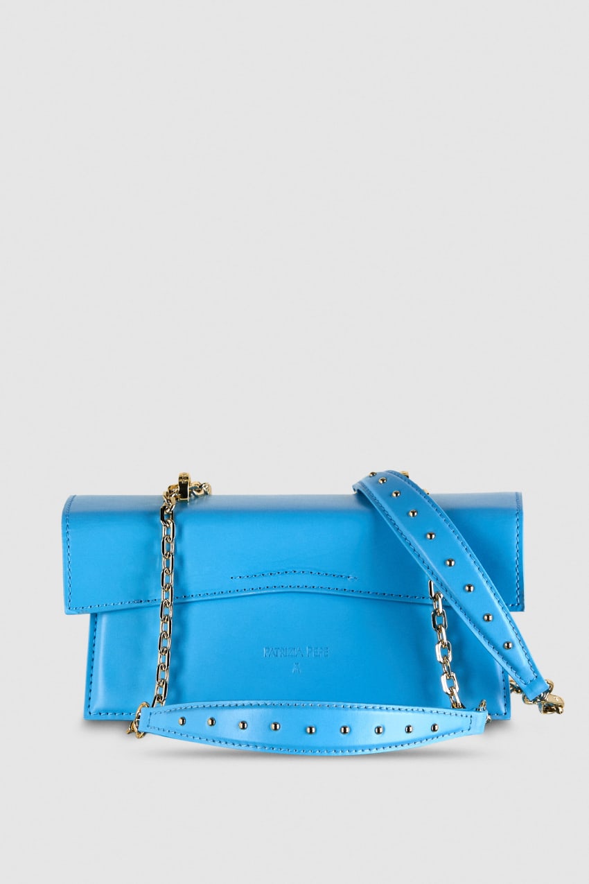 Patrizia Pepe Fly Bamby Leather Shoulder Bag Hellblau | RVGHKL-567