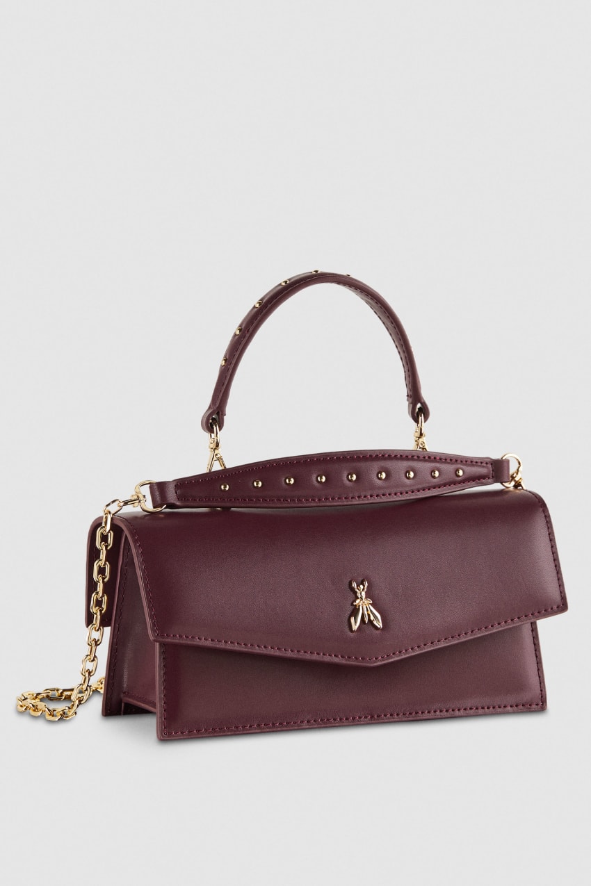 Patrizia Pepe Fly Bamby Leather Shoulder Bag Lila | AJOGIZ-341