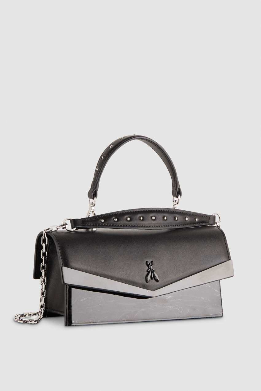 Patrizia Pepe Fly Bamby Shoulder Bag With Chain Schwarz | NXUSDR-916