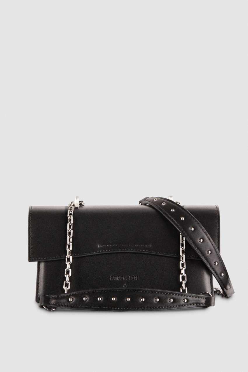 Patrizia Pepe Fly Bamby Shoulder Bag With Chain Schwarz | NXUSDR-916