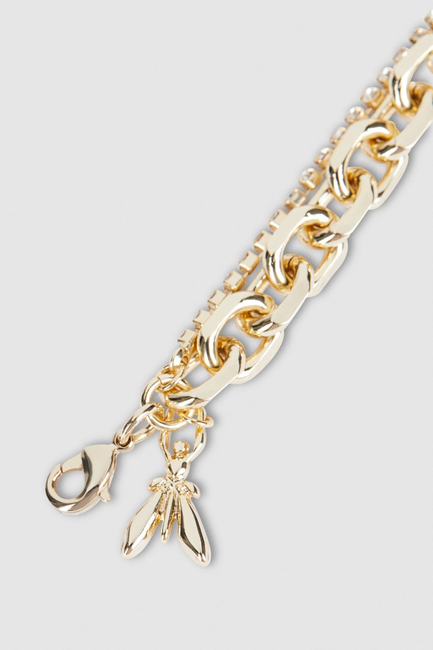 Patrizia Pepe Fly Diamond Brass Chain Bracelet Gold | KFPLHA-189