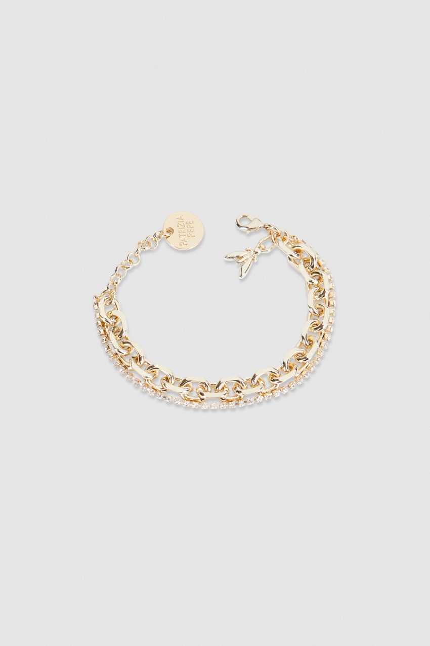 Patrizia Pepe Fly Diamond Brass Chain Bracelet Gold | KFPLHA-189