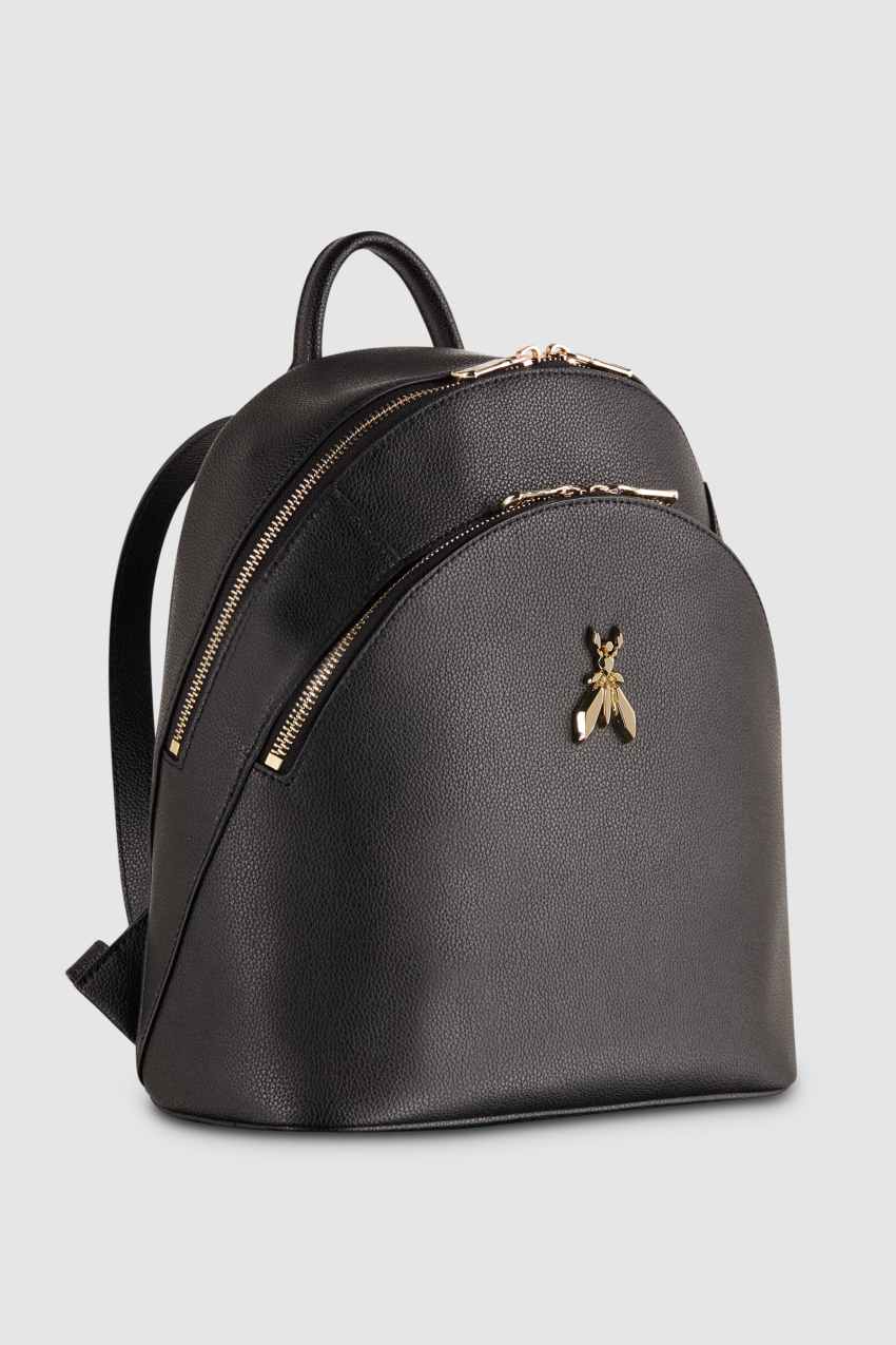 Patrizia Pepe Fly Leather Backpack With Double Pocket Schwarz | BUIVOK-735