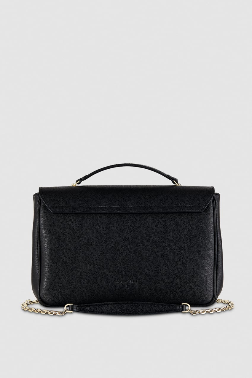 Patrizia Pepe Fly Leather Shoulder Bag With Chain Schwarz | ZVECDP-412