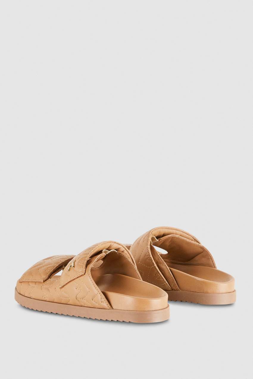 Patrizia Pepe Fly Slippers Monogram Beige | FDBPTA-563