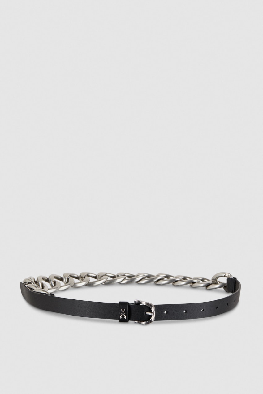 Patrizia Pepe Golden Maxi Chain Belt Schwarz | ITLKUD-125