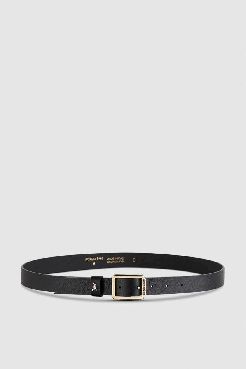 Patrizia Pepe Hammered Leather Low-waist Belt Schwarz | FQTCLI-396