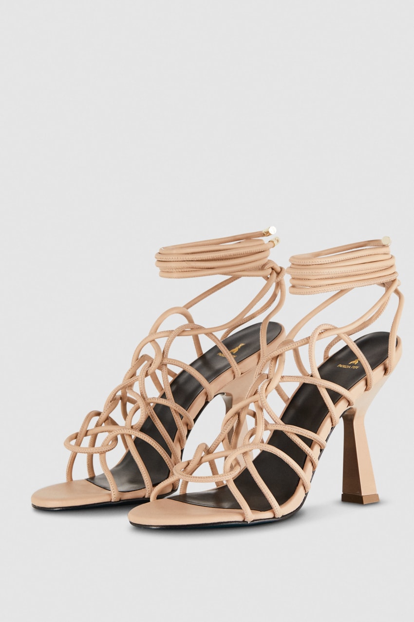 Patrizia Pepe Heeled Ankle Sandals Beige | YXSPLB-394