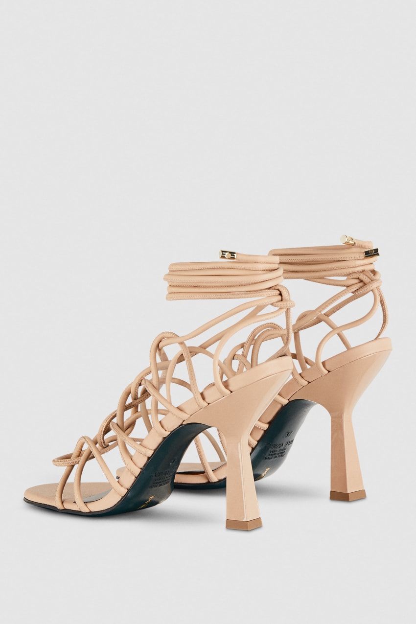 Patrizia Pepe Heeled Ankle Sandals Beige | YXSPLB-394