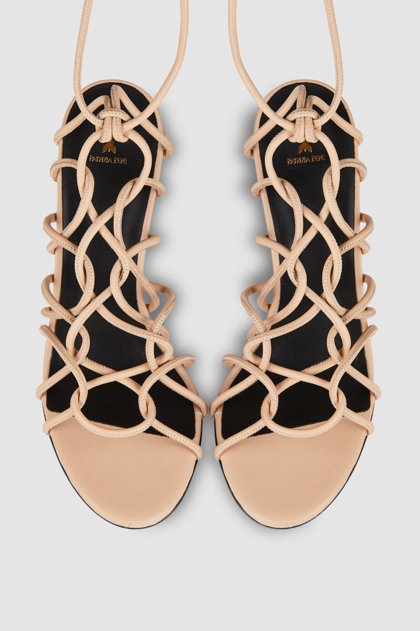 Patrizia Pepe Heeled Ankle Sandals Beige | YXSPLB-394