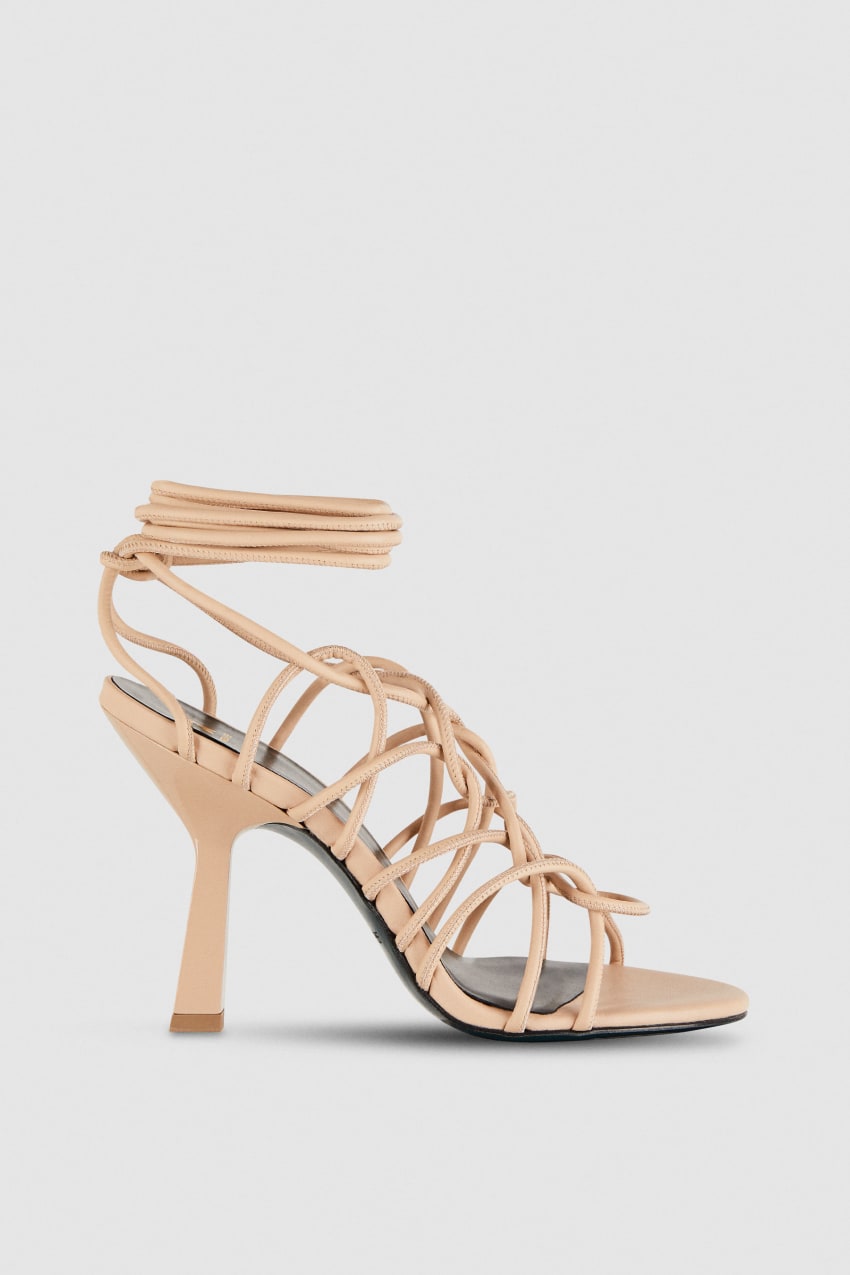 Patrizia Pepe Heeled Ankle Sandals Beige | YXSPLB-394