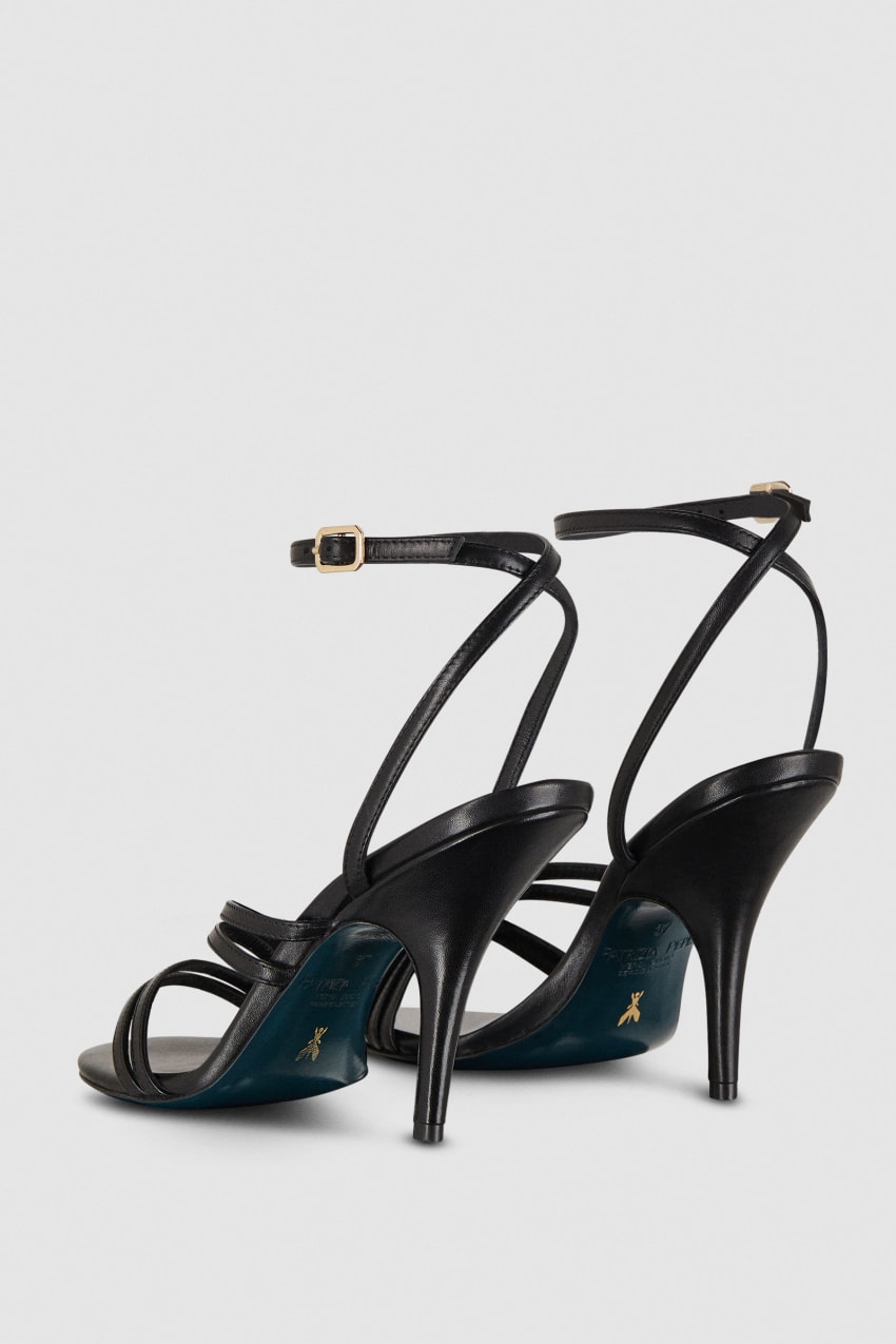 Patrizia Pepe Heeled Leather Sandals Schwarz | CUVSGX-148