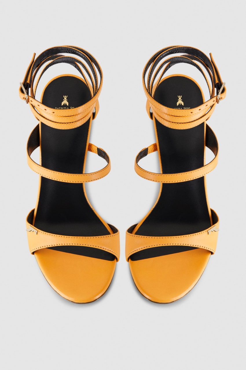 Patrizia Pepe Heeled Sandal With Green Leather Sole Orange | CWTZAF-184