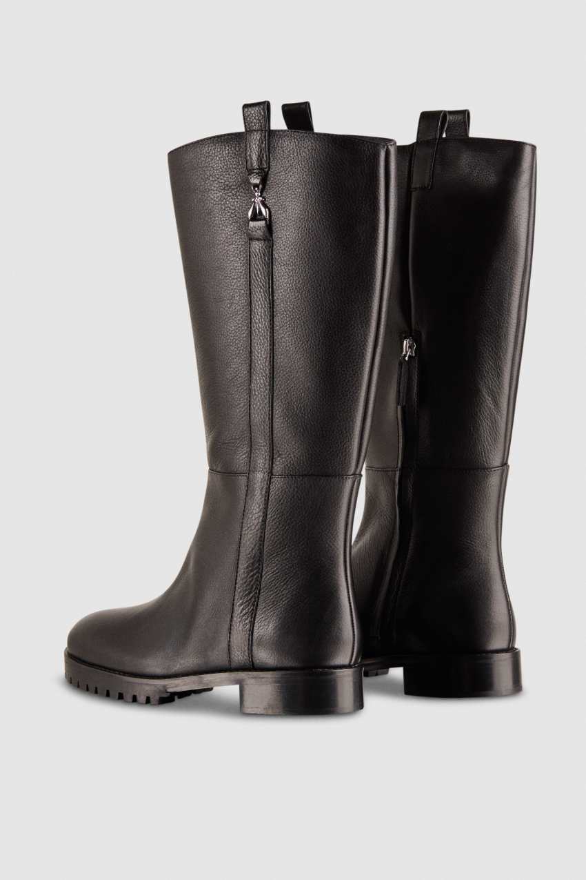 Patrizia Pepe High Nappa Leather Boots With Zipper Schwarz | BKPWSZ-315