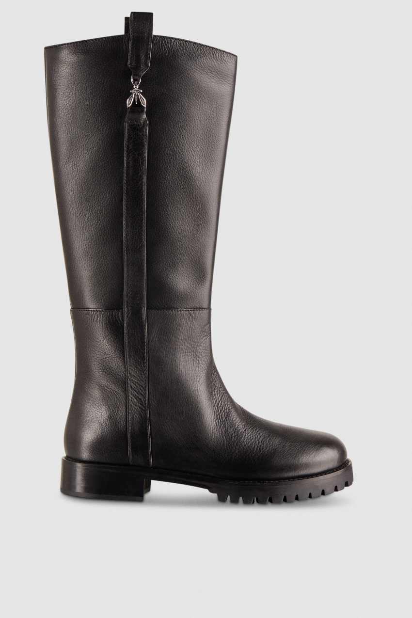 Patrizia Pepe High Nappa Leather Boots With Zipper Schwarz | BKPWSZ-315