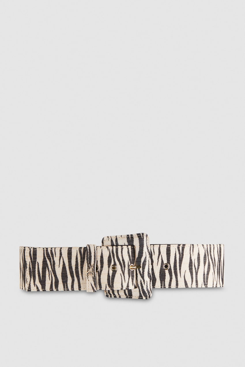 Patrizia Pepe High-waisted Belt With Lined Buckle Animalier | KSZVHO-452