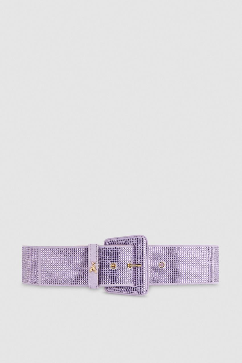 Patrizia Pepe High-waisted Belt With Rhinestones Rosa | GDLHUB-681