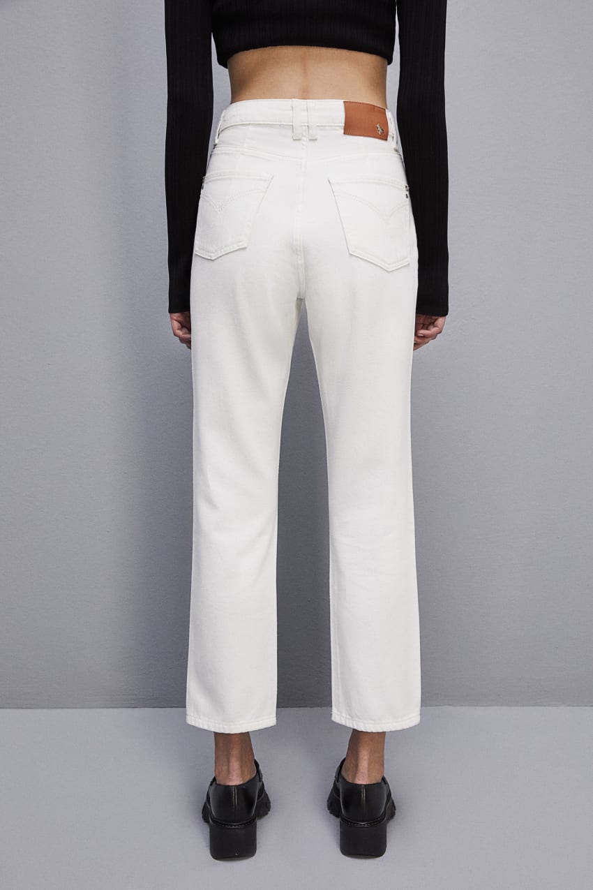 Patrizia Pepe High-waisted Denim Pants Weiß | DTOBUV-752