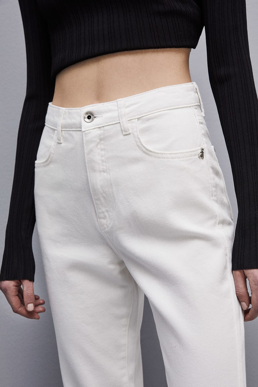 Patrizia Pepe High-waisted Denim Pants Weiß | DTOBUV-752