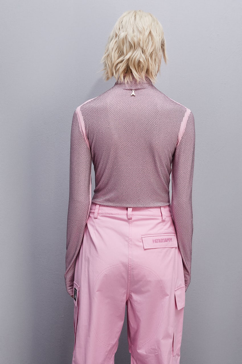 Patrizia Pepe Jersey Sweater With Rhinestones Rosa | HLEUAT-392