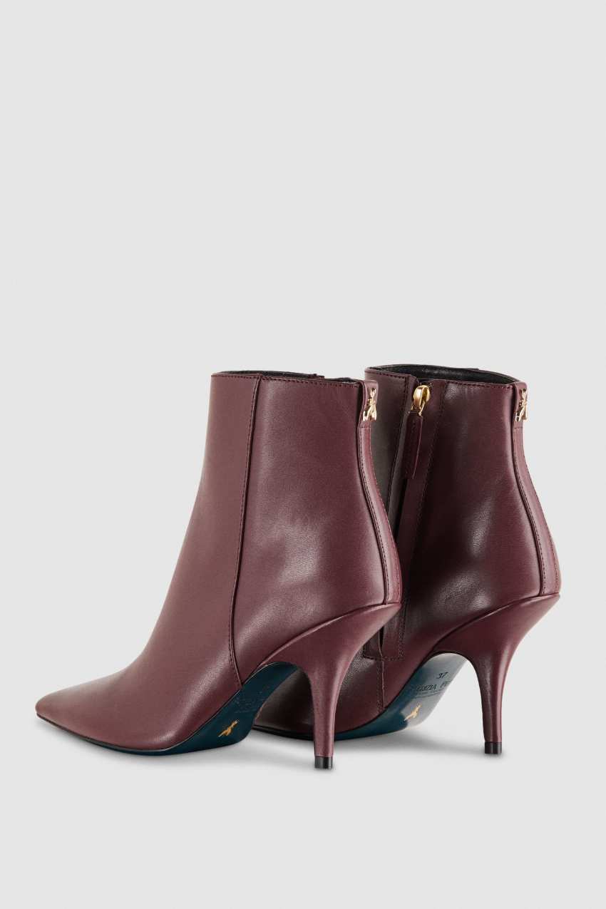 Patrizia Pepe Leather Ankle Boots Lila | MBNWJD-473