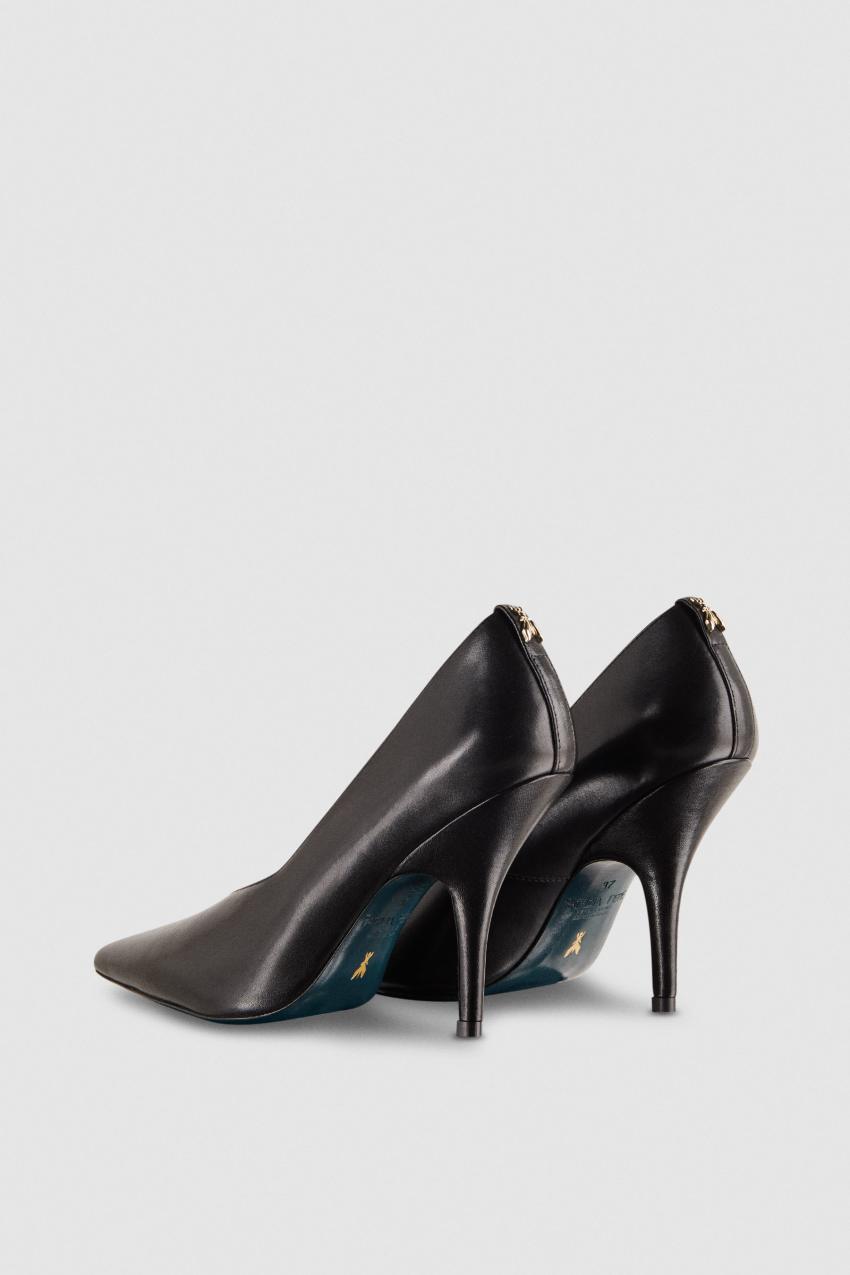 Patrizia Pepe Leather Pumps With Leather Sole Schwarz | OCGFYN-058