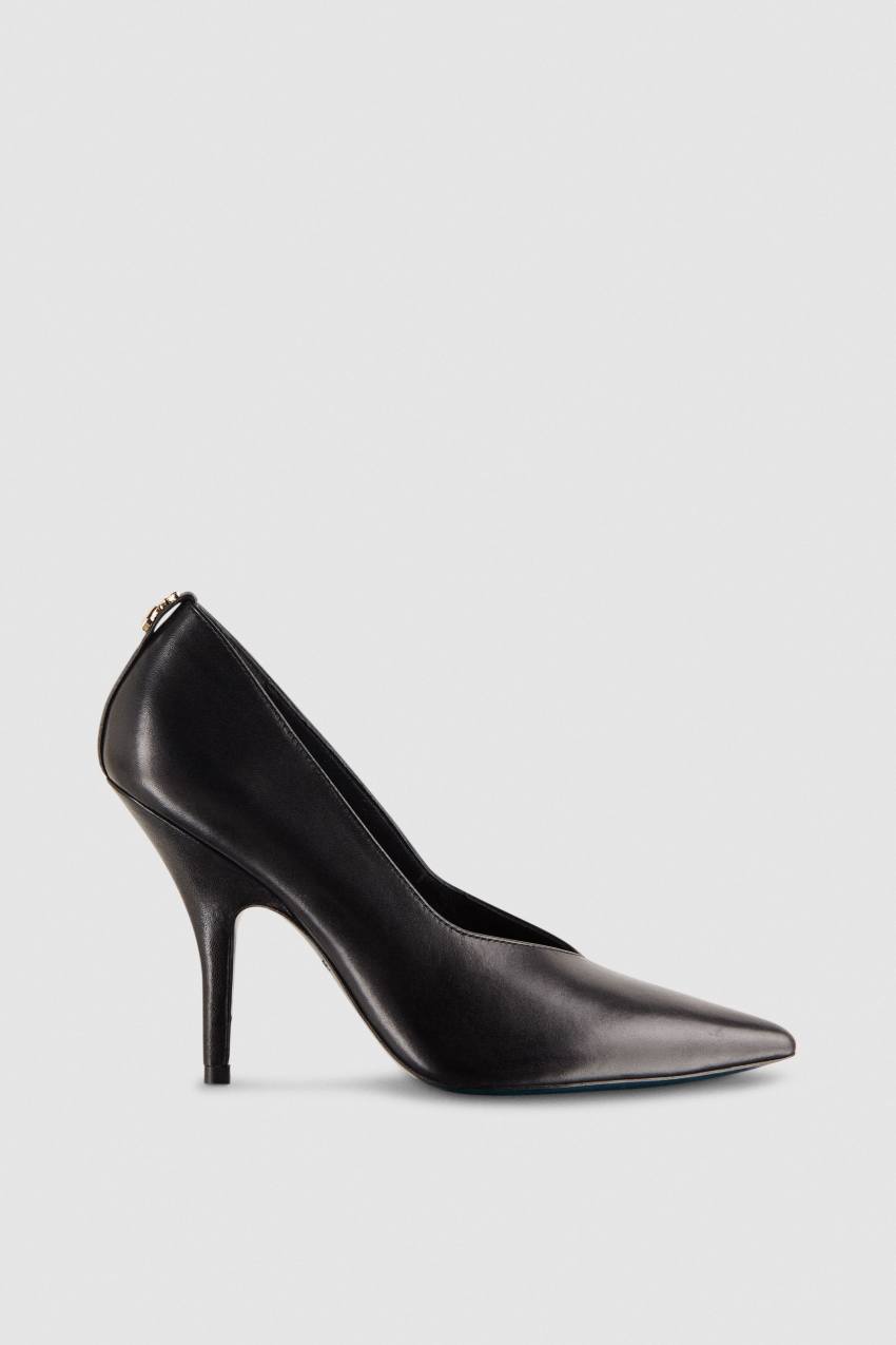 Patrizia Pepe Leather Pumps With Leather Sole Schwarz | OCGFYN-058