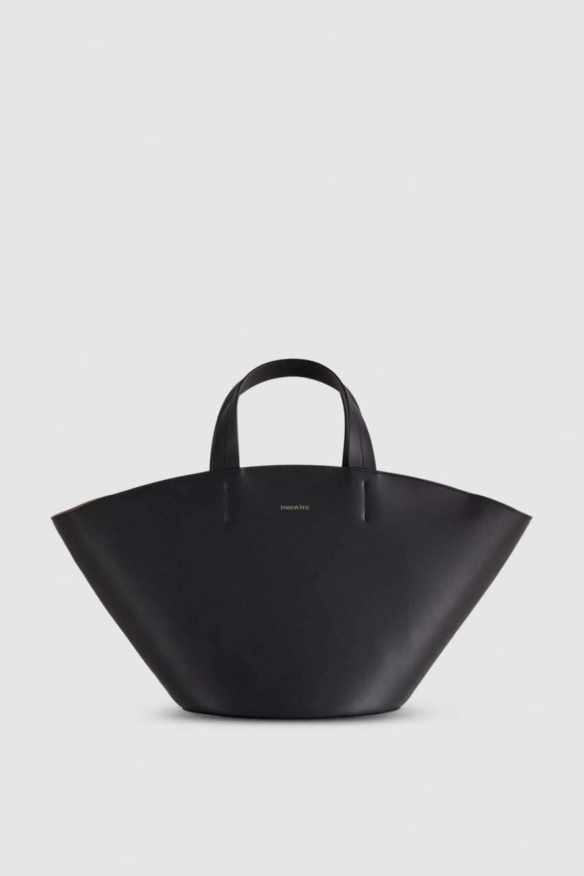 Patrizia Pepe Leather Shopper Schwarz | JEURKX-740