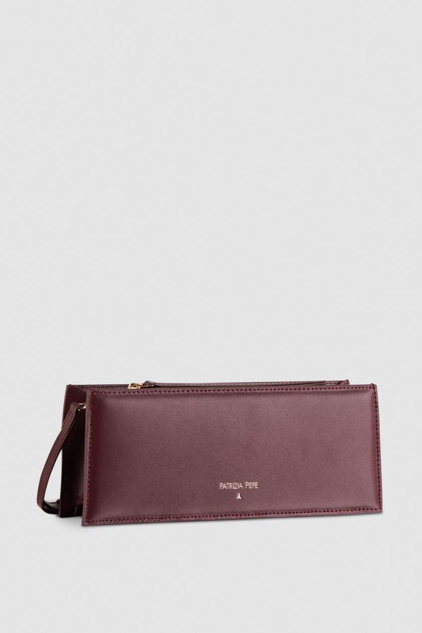 Patrizia Pepe Leather Shoulder Pocket Bag Lila | LUCBTW-720