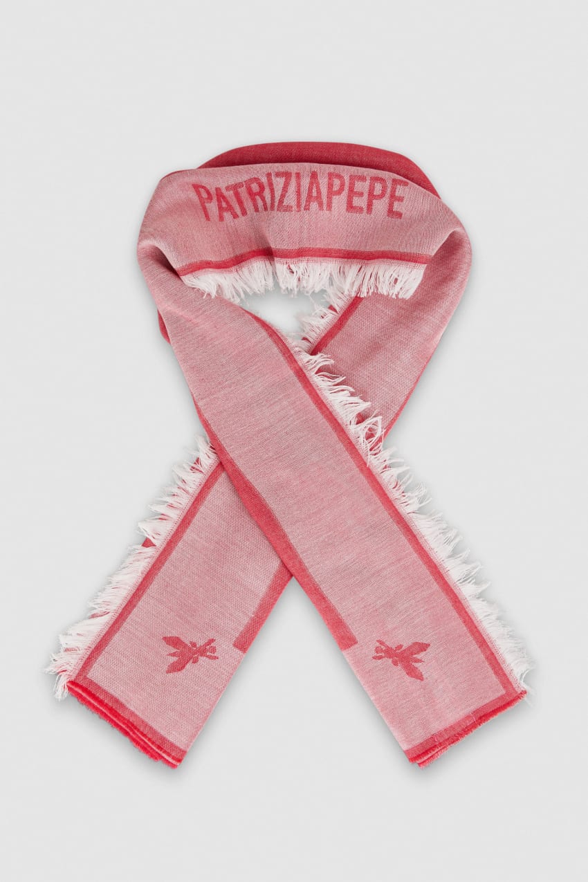 Patrizia Pepe Logo Print Scarf Rosa | GJKROT-689