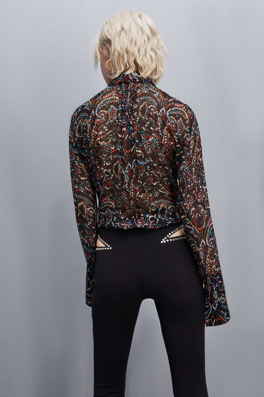 Patrizia Pepe Long-sleeved Printed Shirt Schwarz | FUHABV-205