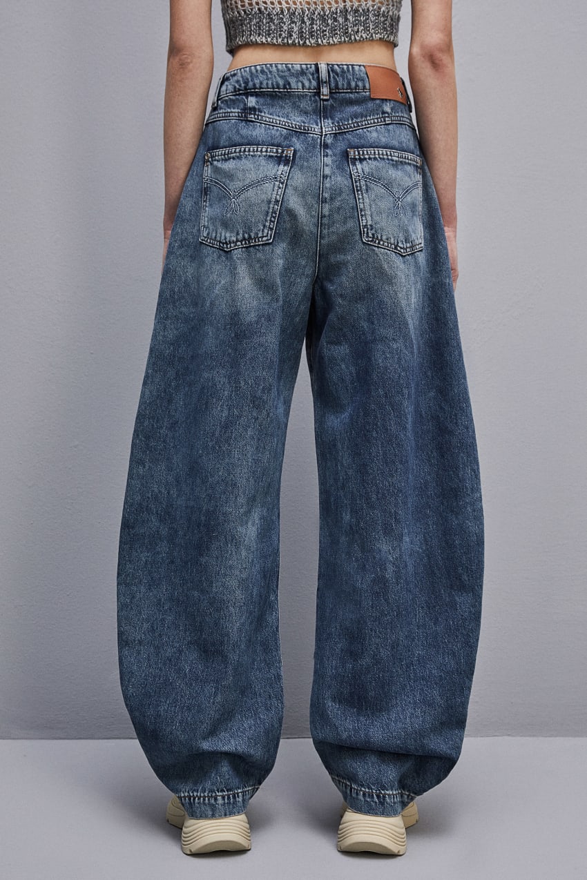 Patrizia Pepe Low Waist Balloon Denim Pants Hellblau | WFUGLD-946