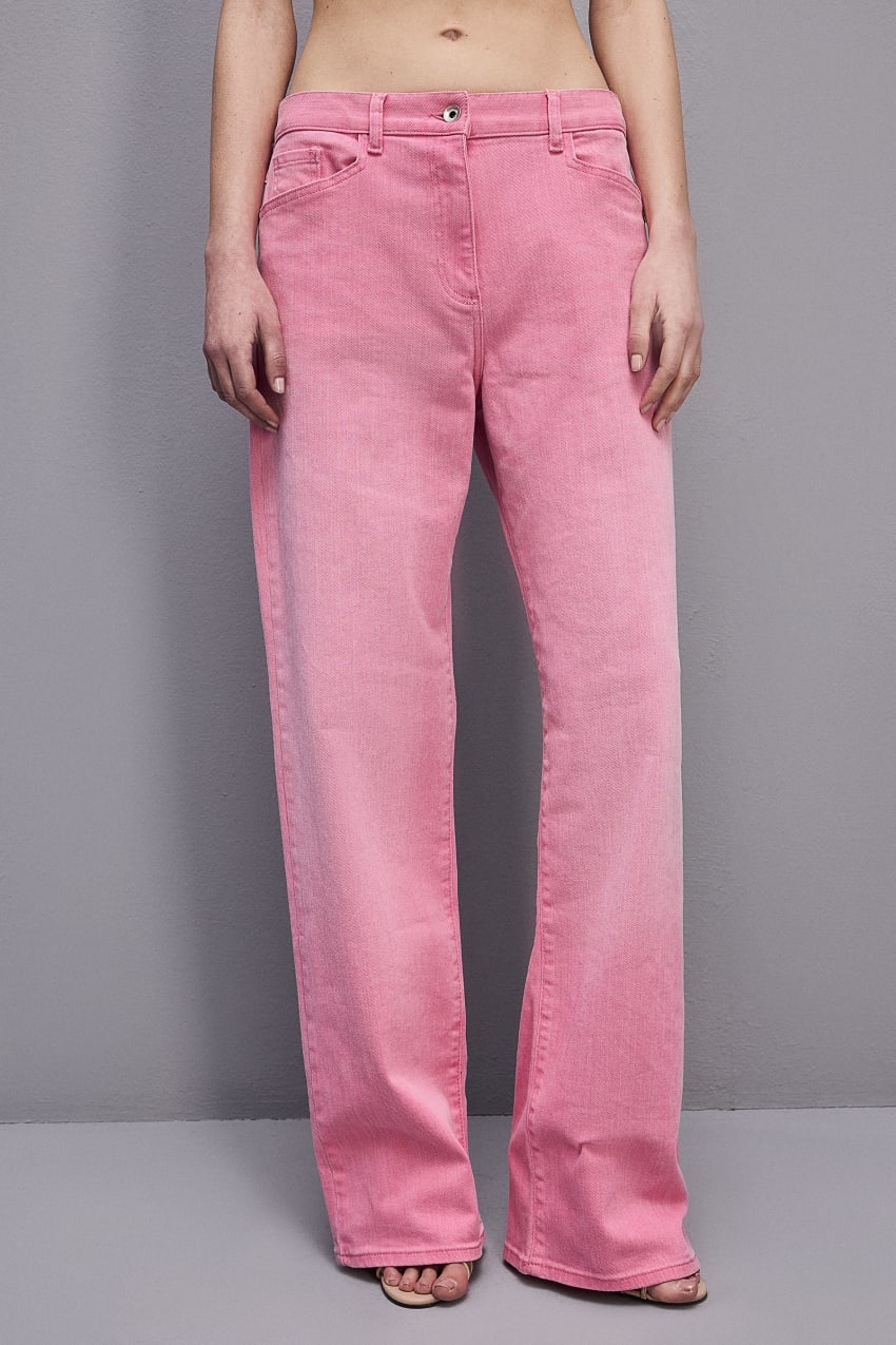 Patrizia Pepe Low Waist Straight Pants Rosa | HXIMLQ-196