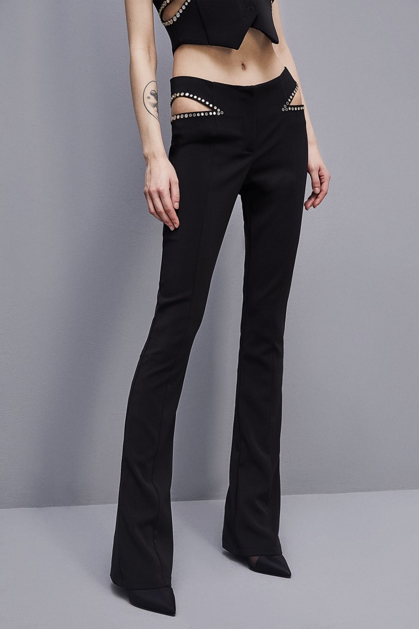 Patrizia Pepe Low-waisted Crepe Pants Schwarz | UVNRBY-396